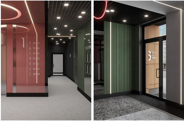 Дизайнерские холлы в ЖК на Капитана Пирожкова